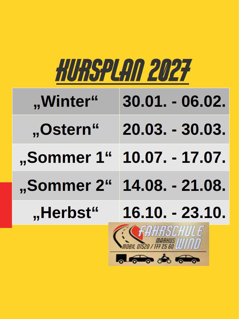 Ferienkurse im Jahr 2026